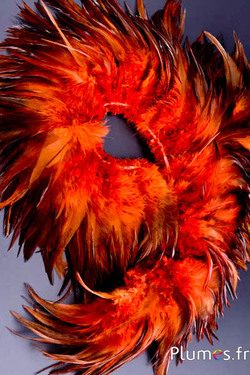 Hahnenfederkragen - Länge der Federn 10-15 cm - kaffee